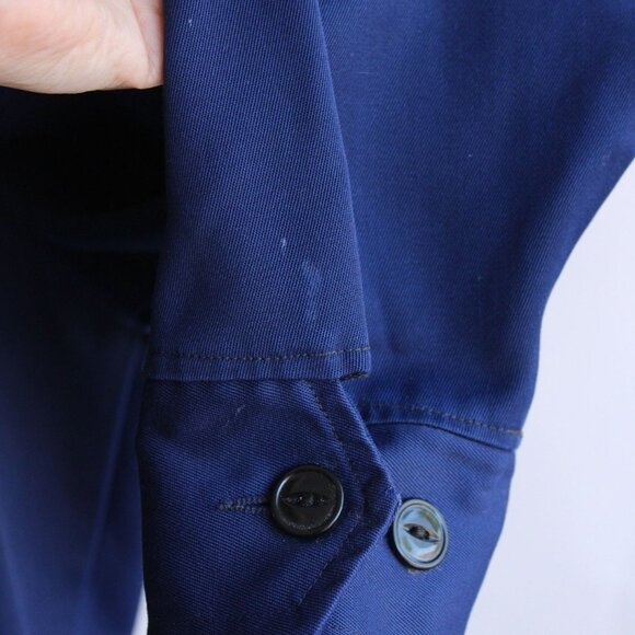 Vintage 1970s 1980s Mens Jacket, Boss Uniform Co. Navy Blue Work Jacket - Picture 5 of 10